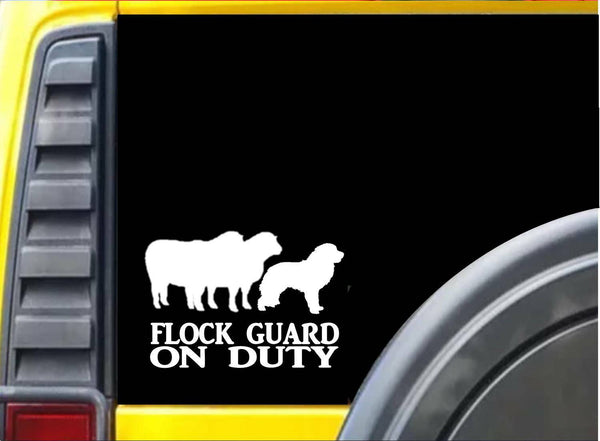 Flock Guard on Duty Sheep Sticker k664 8 inch dog decal