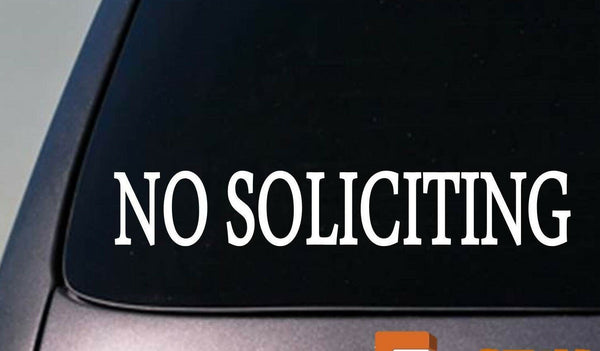 NO SOLICITING 6" STICKER DECAL BUSINESS SIGNS WINDOW DOOR VINYL OPEN CLOSED CASH