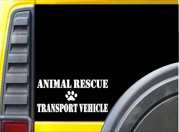 Animal Rescue Transport Vehicle L030 8 Inch paw heartbeat dog decal