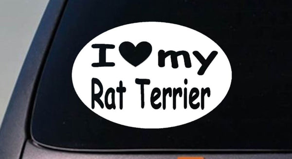 I LOVE MY RAT TERRIER DECKER STICKER CAR TRUCK WINDOW STICKER DECAL