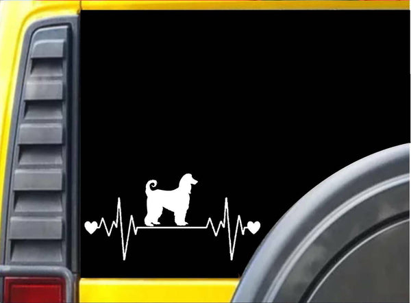 Afghan Hound Lifeline K972 8" sticker dog heartbeat decal vinyl