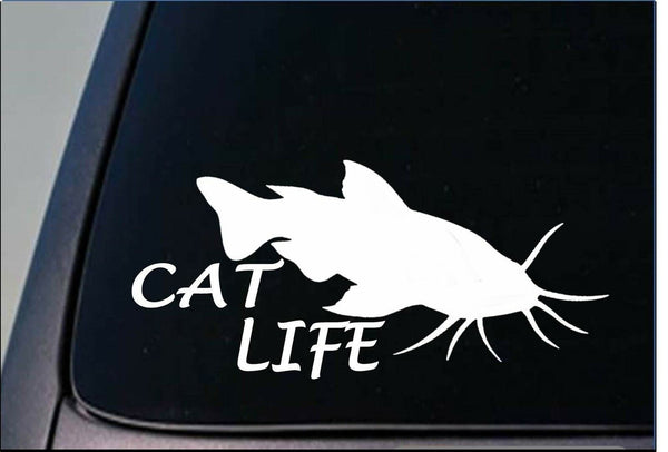 Cat Life  Sticker *G834* 8" vinyl Catfish fishing stink bait pole rod boat