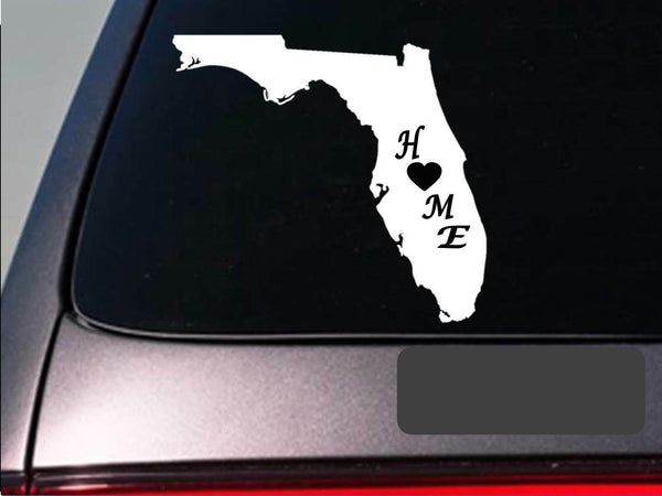Florida home 6" sticker *E668* state outline home map decal vinyl