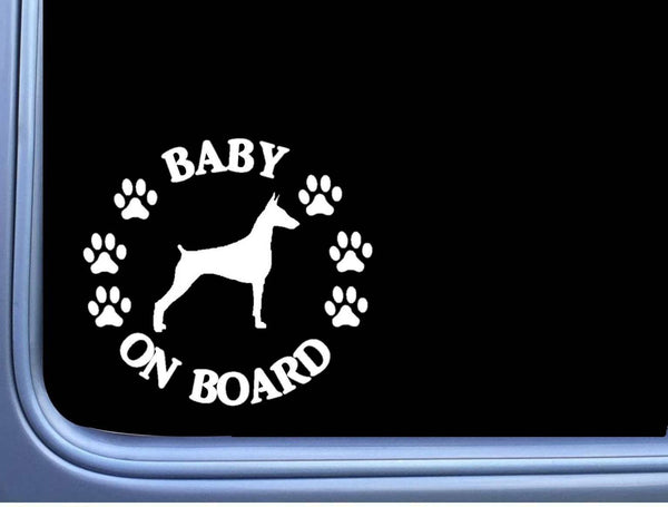 Baby on Board Doberman Pinscher L486 6" Sticker decal