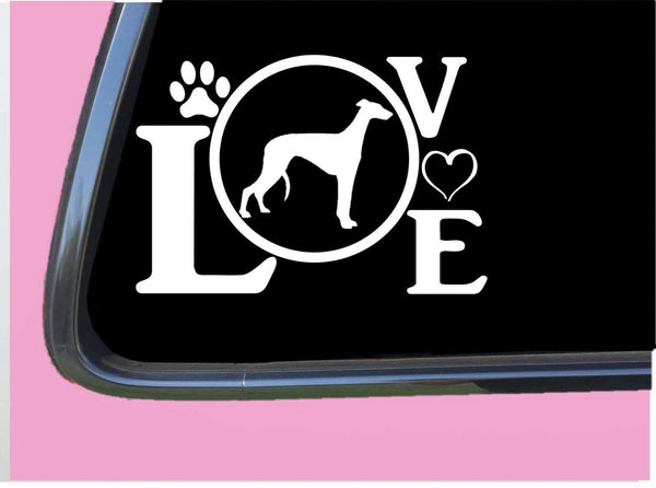 Greyhound Love TP 665 Sticker 8" Decal dog racing muzzle adoption rescue