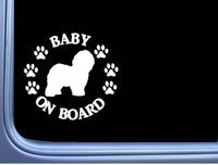 Baby on Board Old English L467 Sheepdog 6" dog Sticker decal