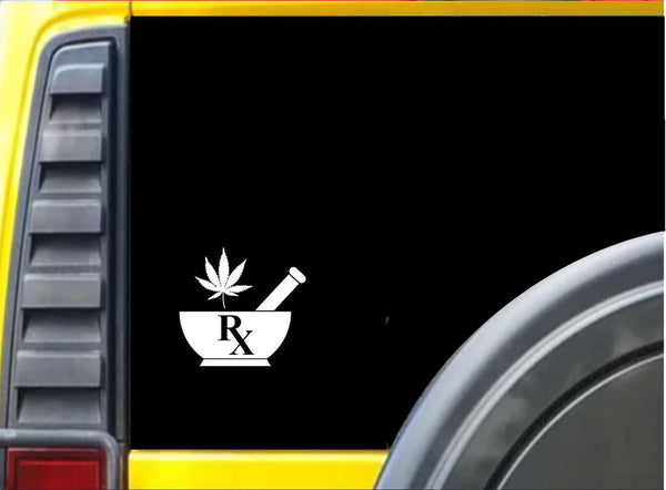 Mortar and Pestle Marijuana K736 6 inch sticker medical decal
