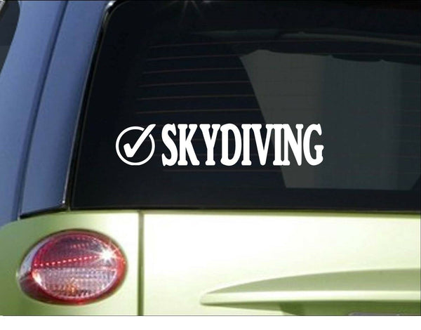 Skydiving check *H983* 8" Sticker decal bucket list