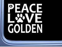 Golden Retriever Peace Love L614 Dog Sticker 6" decal