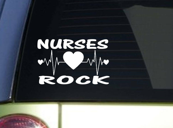 Nurses Rock J127 6 inch tall Sticker decal registered nurse stethoscope