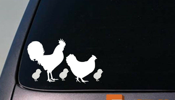 Chicken Family sticker decal vinyl 8.5 Inch farm eggs chickens incubator *D653*