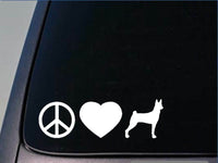 Peace love Basenji sticker *H108* 8" vinyl yodel