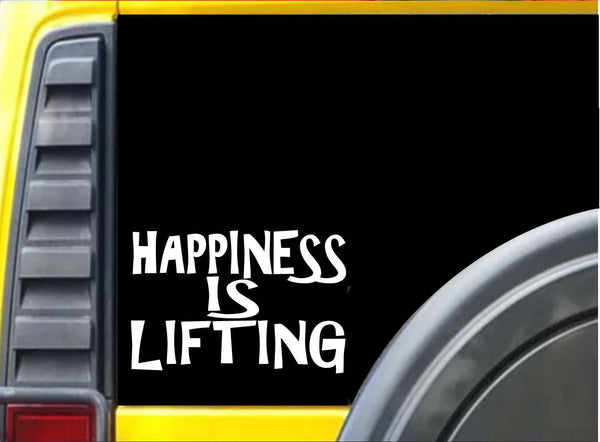 Happiness is Lifting K295 8 inch decal weightlifting sticker