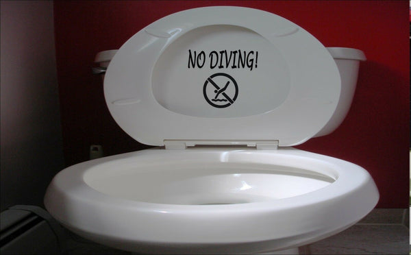 no diving 8" sticker *E970* DECAL toilet bathroom college joke party funny