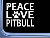 Pitbull Peace Love L582 Dog Sticker 6" decal