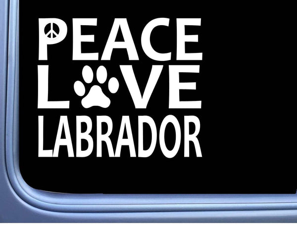 Labrador Retriever Peace Love L597 Dog Sticker 6" decal