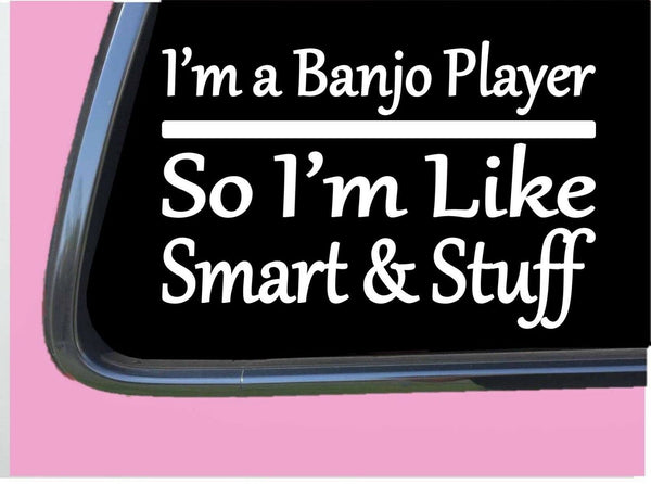 Banjo Player Smart Stuff TP 323 Sticker 8" Decal bluegrass music finger pick