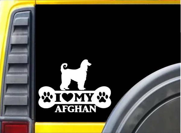 Afghan Hound Bone L101 8" sticker dog heartbeat decal vinyl