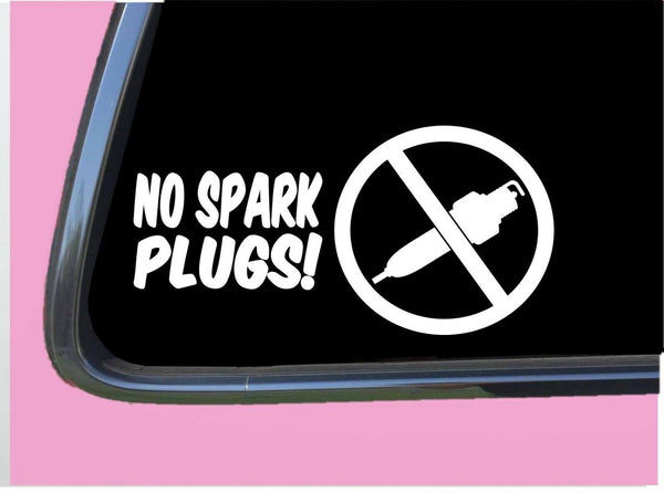 No Spark Plugs TP 563 vinyl 8" Decal Sticker truck driver diesel fwd trucker