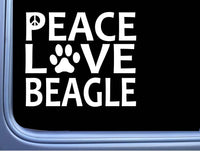 Beagle Peace Love L649 Dog Sticker 6" decal