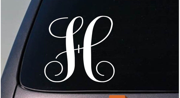 LETTER H 6" monogram sticker decal truck car window teach craft initials *D779*