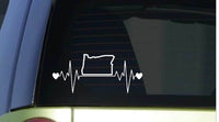 OREGON Lifeline *J166* 8 inch wide sticker heartbeat decal