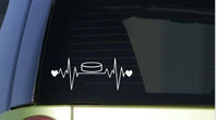 Puck heartbeat lifeline *I239* 8" wide Sticker decal hockey goalie