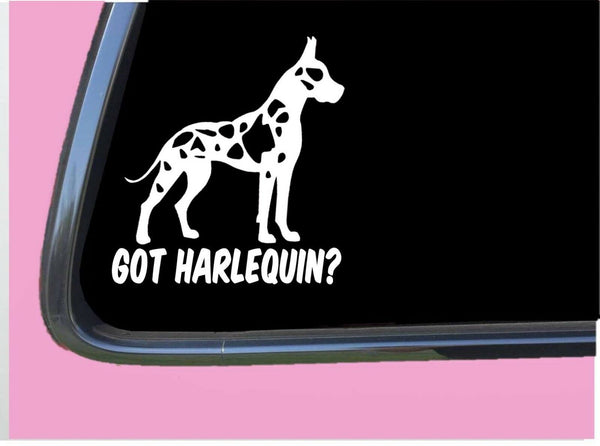 Got Harlequin Great Dane crop TP 547 vinyl 6" Decal Sticker mastiff feeder