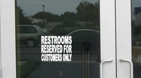 Restrooms Reserved for Customers only J885 6 inch business store sign Decal