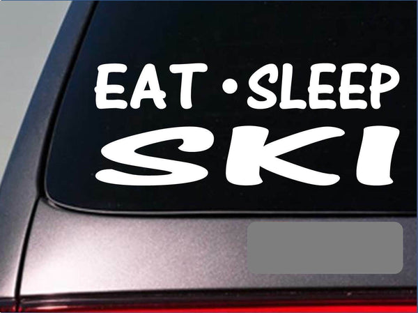 Eat Sleep Ski Sticker *H8* 8" vinyl snowski water ski boat lake water beach