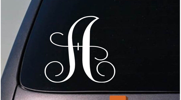 LETTER A 6" monogram sticker decal truck car window teach craft initials *D772*