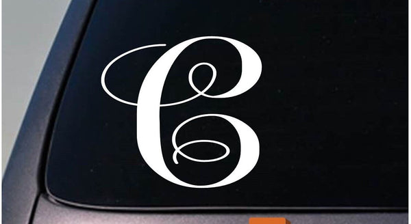 LETTER C 6" monogram sticker decal truck car window teach craft initials *D774*