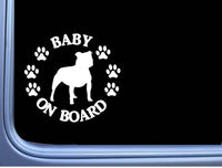 Baby on Board Staffy Bull L487 Terrier 6" Sticker decal