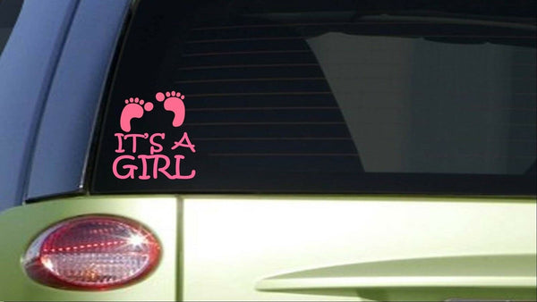 It's a Girl *I397* 6 inch pink Sticker decal pregnancy nursery baby bed formula