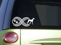 Tribal Whippet Infinity sticker *I803* 8.5 inch wide greyhound decal