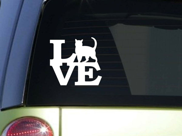 Love Cat 6" sticker decal *F72* cats kitten catfood catnip scratching post toys