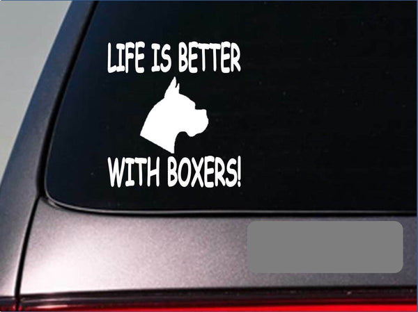 Life is better with Boxers *F436* sticker decal bullenbeiser cropped boxer bull