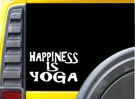Happiness Is Yoga Vinyl Decal – 8 Inch