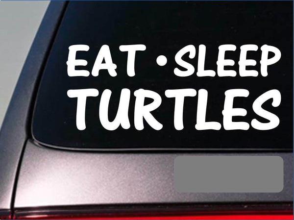 Eat Sleep Turtles Sticker *H30* 8" vinyl box turtle snapping sea turtle