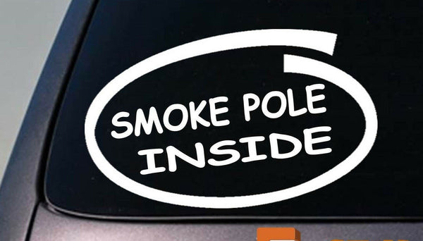 SMOKE POLE INSIDE 6" STICKER DEER HUNTING POWDER HORN BLACK POWDER MUZZLE LOADER