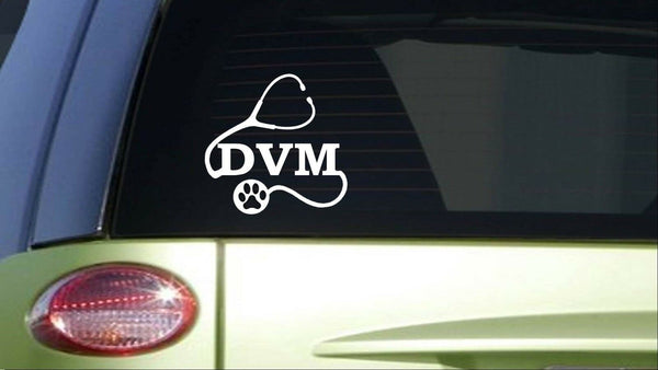 Dvm *I394* 8 inch Sticker decal doctor vet tech animal dog cat wormer