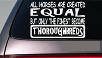 Thoroughbreds all horses equal 6" sticker *E569* horseracing saddle stirrups