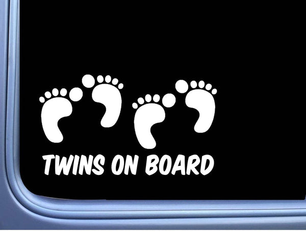 Twins On Board Decal L993 8" Baby Sticker Car Window