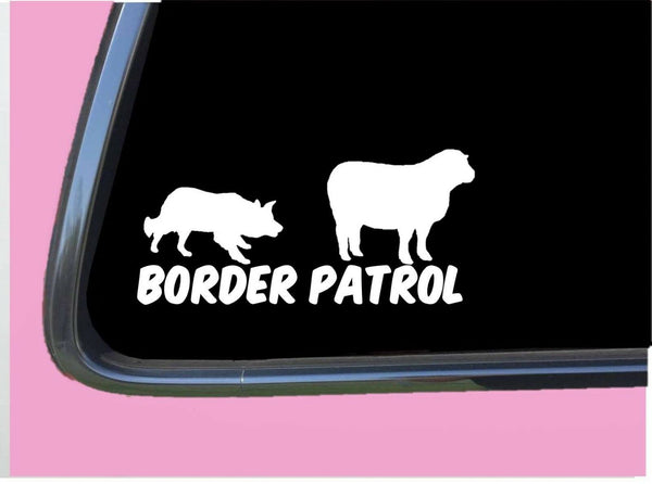 Border Patrol TP 582 vinyl 8" Decal Sticker dog Border Collie sheep herding