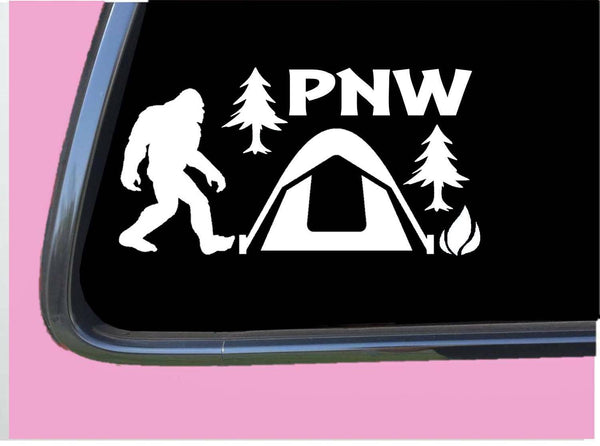 Bigfoot Camping PNW TP 758 8 inch decal sticker sasquatch squatch tent