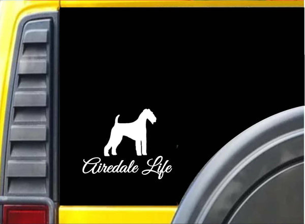 Airedale Life Sticker k697 6 inch terrier dog decal