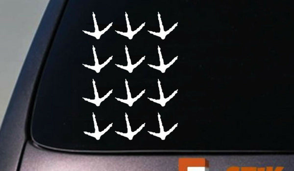 TURKEY FEET 12-PACK sticker funny car decal window laptop