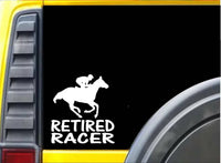 Retired Racer Horse Sticker k231 8 inch Thoroughbred decal