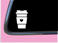 Coffee lil heart TP 588 6" Decal Sticker java cups filter press