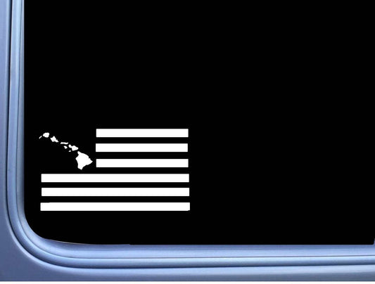 Hawaii American Flag Vinyl Decal – 8 Inch